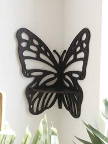 1pc Butterfly Corner Shelf Wooden Storage Rack Wooden Wall Decor Floating Shelves Hanging Shelves For Wall Corner Floating Shelves Plant Wall Shelf Wooden Decorations Wall Corner Shelf Crystal Display Shelf Boho Wall Shelves For Bedrooms Bathroom Kitchen Office Living Room Dorm Decor Gift,Home Decor ,Room Decor,Wall Decor