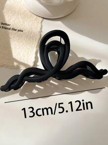 4pcs/1pc 13cm/5.12in White, Black, Khaki, Brown Oversize Wave Design Lightweight Plastic Hair Clips, Versatile Fashion High-End Elegant Minimalist Solid Color Hair Claw Clips, Suitable For Daily Wear, Casual, Party, Commute, Hairstyling, Makeup, Clothing Accessories Hair Jaw Clip Hair Clamps Hair Clutch Hair Catcher Clip