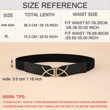 1pc Fashionable Elastic Waist Belt, Elegant Minimalist Design, Suitable For Dresses, Coats, Shirts, Jackets Summer, School Fall, Autumn, Halloween - Black - View 2