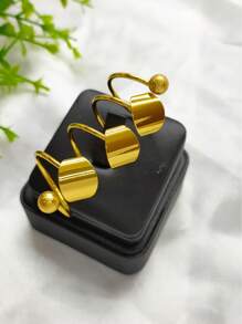 1 Stück modischer Damen Ring aus goldfarbenem Kupferüberzug in Form von Weizenähre und Blatt, verstellbar, geeignet für den Zeigefinger, als Braut Hochzeit Partykleid Accessoire, Muttertags-, Feiertagsgeschenk, für Naher Osten, Dubai, Afrika