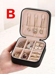 1 Pieza Organizador de joyería mini, Organizador de joyería, Soporte de joyería, Organizador de joyería con cremallera portátil para viajes, Caja de regalo para damas, Exhibidor de joyería multifuncional, Adecuado para anillos, colgantes, aretes y collares. - Caja de regalo adecuada para niñas y damas, caja de regalo de Halloween, caja de regalo de Navidad. Organizador de almacenamiento de viaje. Vuelta a la escuela de verano
