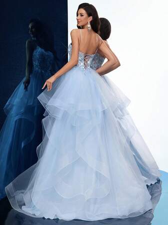 Damklänning Elegant Sommarklänning för Aftonklänning för Födelsedagsfest, examenssäsongsbal, Enfärgade Applikationer Ärmlösa Lagerhals Golvlånga Klänningar