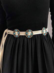 1pc Plain Retro Canvas Belt, Vintage Decorative High-End Tassel Waist Rope For Dresses, Versatile All Season Accessory With Ins Vibe