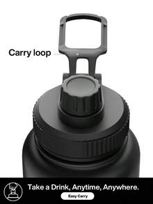 40 oz Insulated Stainless Steel Sports Water Bottle with Spout & Handle Lids,Wide Mouth Water Jug with Double Walled Leak Proof Keep Cold for 24 Hrs Hot for 12 Hrs - 40oz黑色 - 查看 9