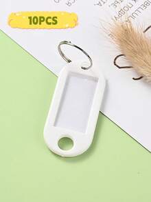 10 件钥匙标签、钥匙标签、10/20/30 包塑料钥匙标签，带环和标签窗口、钥匙链 ID 标签/姓名识别器、行李箱、包、背包、家居装饰