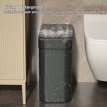 12L Automatic Touchless Bathroom Trash Can With Sensor And Lid, Waterproof Slim Electric Garbage Bin, Small Smart Ultra-Thin Plastic Waste Bin For Kitchen, Bathroom, Office, Camper, Bedroom, Living Room - Multicolor - View 12