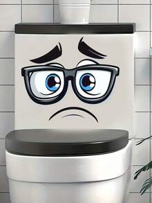 1 pieza Pegatina divertida autoadhesiva con patrón de expresión llorosa creativa, decoración de baño para el tanque del inodoro y decoración de pared del hogar - Pegatina de pared versátil para puerta, refrigerador, ventana y talla grande decoración de baño Alfombra de baño Alfombra de piso Decoración de otoño Accesorios de baño