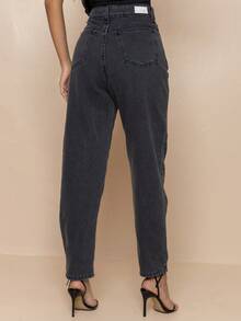 Women's Wide Leg Jeans - màu đen - Xem 3