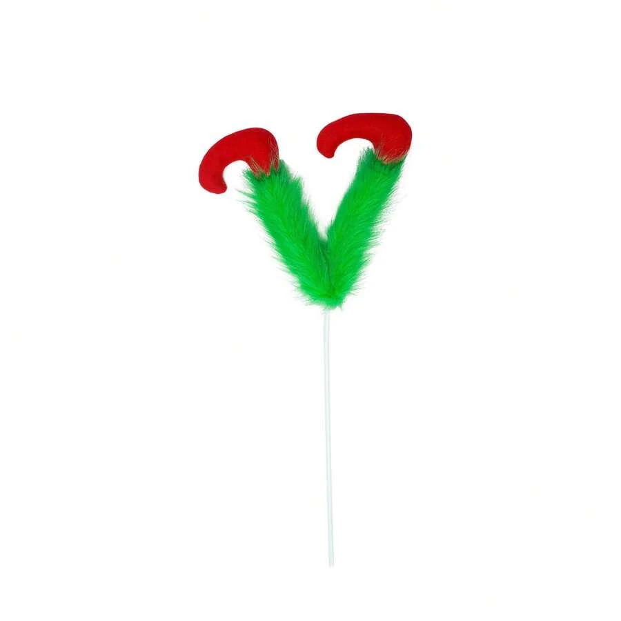 Adornos navideños de piernas de peluche con dibujos animados para el árbol de Navidad, decoración para fiestas navideñas - Verde - Ver 1