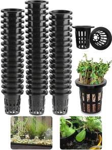 50/10pcs Hydroponics Net Pots,Hydroponic Planting Basket Soilless Cultivation,Round Heavy Duty Net Cups Pots,Slotted Mesh Cups For Plant Growth Systems