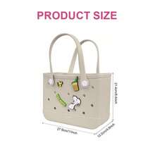 Miniso Snoopy Series Multifunctional Hole Punch Tote Bag, Adorable Cartoon Decoration, Multiple Color Options,Great Gift (1 PC) - Beige - View 6