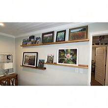 48 Inches Long Wood Photo Picture Ledge Shelf With Lip Floating Shelves For Nursery Books Set Of 2 Rustic Wall Shelf For Kids Bedroom Office Bathroom Living Room Frames - Light Brown - View 6