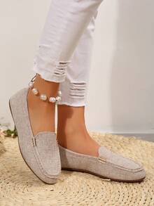 女士大码休闲乐福鞋 - 舒适时尚的平底鞋，尺码合适 - 彩色 - 查看 4