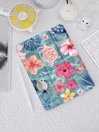 Ayotu 海洋生物垃圾保护壳适用于 iPad 10.2 英寸 2021/2020 iPad 第 9/8 代，适用于 Galaxy Tab A8 10.5 英寸 2022，Tab 保护套，带笔架，支持自动睡眠/唤醒盖