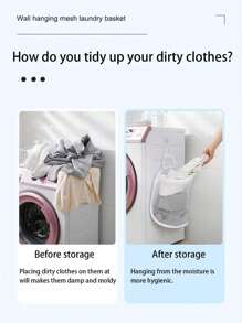 1/2/4pcs Foldable Wall-Mounted Laundry Hamper Clothes Dirty Laundry Hamper Hanging Laundry Hamper Suitable For Bathroom Bedroom