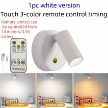 1pc/2pcs Portable Magnetic LED Wall Lamp, Bedside Cabinet Eye-Caring Light With USB Rechargeable 2000mAh Battery, 3 Color Modes, 320° Swivel & 90° Tilt Angle, For Bedroom, Painting, Plant, Office, Living Room, And Camping - Touch 3 Colors - View 3