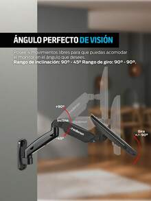 Redlemon Soporte para Monitor de Pared Brazo Móvil Hidráulico 17" a 32" Pulgadas - Negro - Ver 5