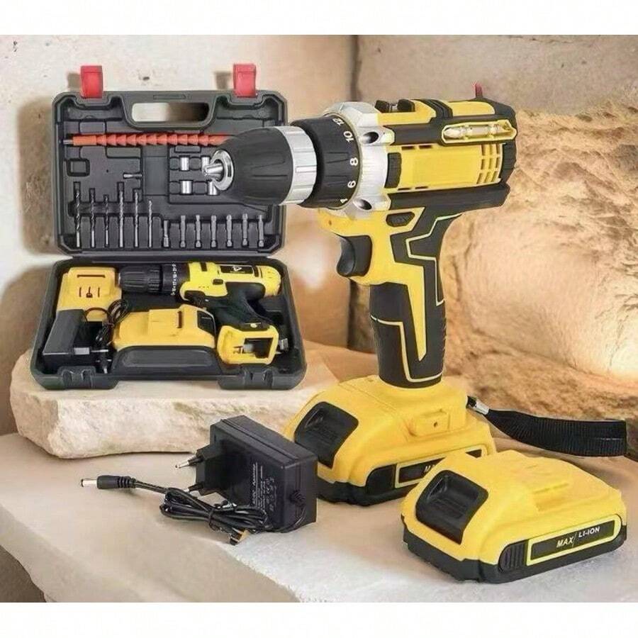 Impact Drill Screwdriver With 2 Batteries, Case And Accessories - View 1