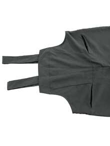 Plus 女士纯色肩带口袋休闲连体裤