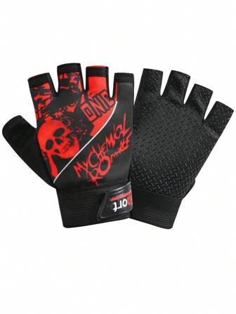 1 par de guantes sin dedos antideslizantes para Halloween, adecuados para ciclismo, deportes al aire libre