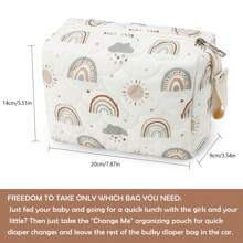Bolsa organizadora de pañales con estampado estilo coreano INS para artículos de cuidado del bebé, pañales, toallitas, bolsillo colgante portátil para almacenamiento