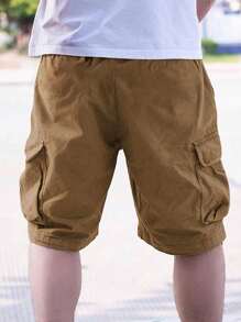 1pc Boys/Teens Casual Summer Sports Cargo Shorts With Pockets, Outdoor Workout