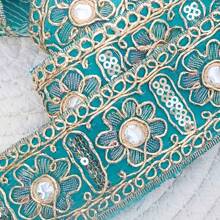 2 Yards Embroidered Floral Jacquard Lace Trim Fabric Ribbon, Suitable For Women's Clothing, DIY Hair Accessories, Collar, Curtain Decor, Sewing Crafts