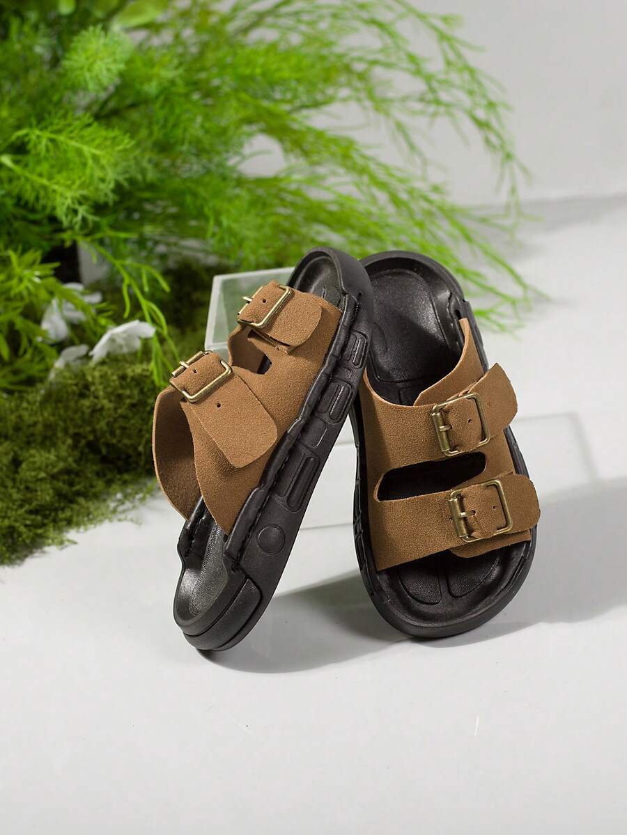 Infant Boys' Slip-On Casual Outdoor Sandals, Versatile Summer Wear - Camel - View 1