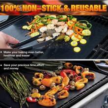 1 Stück Backofen-Auskleidung mit Antihaftbeschichtung - Schwerlast, wiederverwendbares Backofenauslegepad für E-Öfen und Gasöfen - hitzebeständig bis zu 500°F, BPA- und PFOA-frei, perfekt für Grillen und Kücheneinsatz