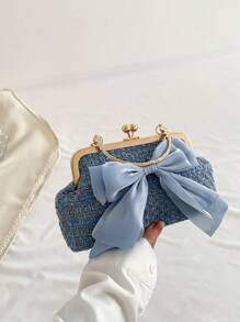 New Sequin Chain Evening Clutch Bag, Women Fashion Celebrity Party Purse, Solid Color Crossbody Handbag