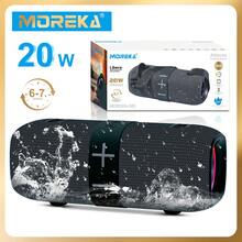 MOREKA Bluetooth Bocina Portátil Altavoz Inalámbrico Manos Libres IPX6 Impermeable LED Luz Recargable Exteriores Hogar y Fiesta, AUX/TF/Radio FM/TWS/USB, Modelo 376 - Gris - Ver 2