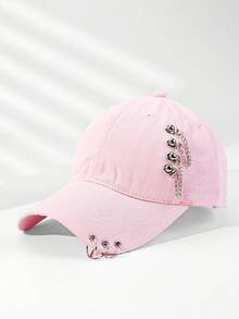 1pc Women's Hoop Chain Decor Hip-Hop Fashion Versatile Baseball Cap - Multicolor - View 14