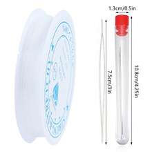 1 Set: Elastic Crystal Thread + 2pcs Beading Needles, DIY Handmade Jewelry Beading Supplies - Beading Needlework Set - View 11