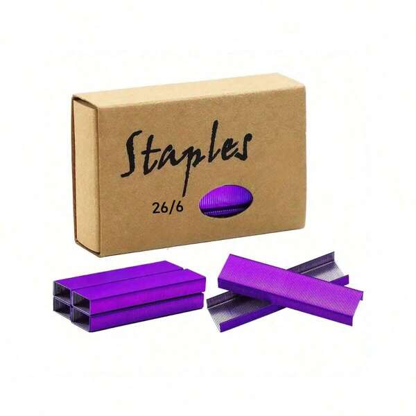 1set/1000pcs Colorful Staples - General Office Staples, Document Binding Staples, Book Staples And Other Stapling Supplies - Made Of Other Metal Material,Back To School,School Supplies