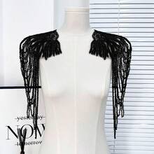 1 chiếc dây tua rua đính sequin trang trí vai/Phụ kiện thời trang cho váy cưới, áo choàng biểu diễn/Miếng vá thêu vàng, phụ kiện trang trí quần áo - Nhiều màu - Xem 4