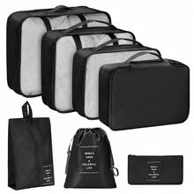 7pcs Travel Packing Cubes Luggage Organizer Bags Set, Portable Suitcase Clothes Shoes Storage Bags, School Supplies - Multicolor - View 14