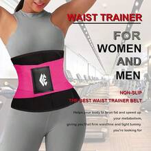 Waist Trainer Belt For Women Man - Waist Trimmer Ab Belt - Tummy Control Body Shaper - Red - View 2