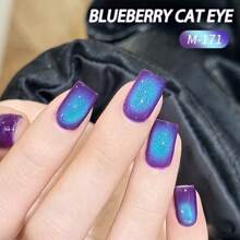 XEIJAYI 1PC Blueberry Cat Eye Gel Nail Polish, UV LED Curing, Long-Acting Fast Drying Nail Art Gel - Ideal Gift For Women For Spring And Summer