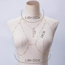 4 Peças/Conjunto Conjunto de Joias Corporais Boho de Praia Sexy e Exageradas para Mulheres, Colar com Pingente Decorativo