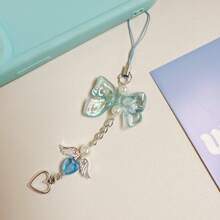 1PC Y2k Fashion Charming Bow Angel Wings Mobile Phone Chain, Women's Jewelry Accessories Are Suitable For Decorating Mobile Phones, Bags, Wallets, Furniture And Decoration Accessories. Come And Buy Them
