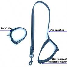 Adjustable Pet Leash With Head Cushion, Safety Car Harness & Leash Set For Outdoor Use - Multicolor - View 11