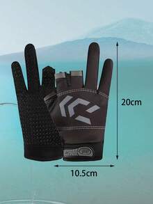 1 Pair Outdoor Sports Half Finger Gloves, Fishing Sunscreen Warm Breathable Anti-Slip Delivery Cycling Gloves - Multicolor - View 2