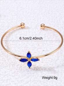 1pc Minimalist Petal Open Bangle Bracelet, Elegant Floral Design, Fashion Accessory Suitable For Women Everyday And Holiday Wear