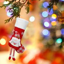 Spread Holiday Cheer With Our Large Christmas Stocking Hanging Gift Bags - Santa Edition - White - View 2