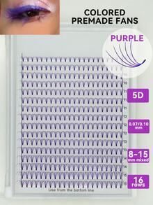 352pcs Colored Premade Volume Fans, 5D Short Stem Eyelash Extension For Salon Makeup Large Tray C 0.07/0.10 8-15mm Mixed PINK PURPLE BLUE BROWN Korean PBT Fibers Wider Width Fans Individual False Eyelash Bulk Eyelashes - C - View 5