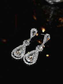 Fashion Glamorous CZ Crystal Earrings Stud Wedding Party Graduation Jewelry 1 Pair