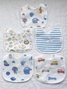 3pcs Baby Random Print Bib, For Christmas - Multicolor - View 9