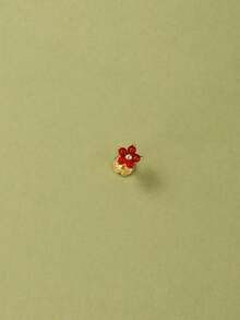 1 Pc Red Gemstones 925 Sterling Silver Earring For Women Vintage Flat Back Minimalist Wedding Party Bridal Jewelry Fine Jewelry - Gold - View 9