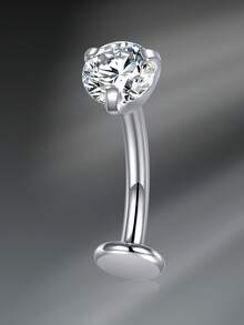 CIZME Floating Titanium Belly Button Rings Hypoallergenic G23 Titanium Internally Threaded Belly Ring 14G Belly Piercings For Women Navel Piercings Jewelry, Floating Belly Button Ring For Women Hypoallergenic F136 Belly Rings Internally Threaded CZ Opal 10mm Bar Navel Barbell Flat Back Belly Piercing 10MM Silver