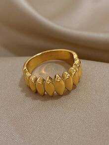 1 件可叠戴戒指，适合女士、女孩和情侣 - 防褪色不锈钢 18K 镀金简约珠宝、海滩和夏季旅行必备品、母亲节礼物、节日、周年纪念、生日的叠戴戒指（轻巧） - 彩色 - 查看 3